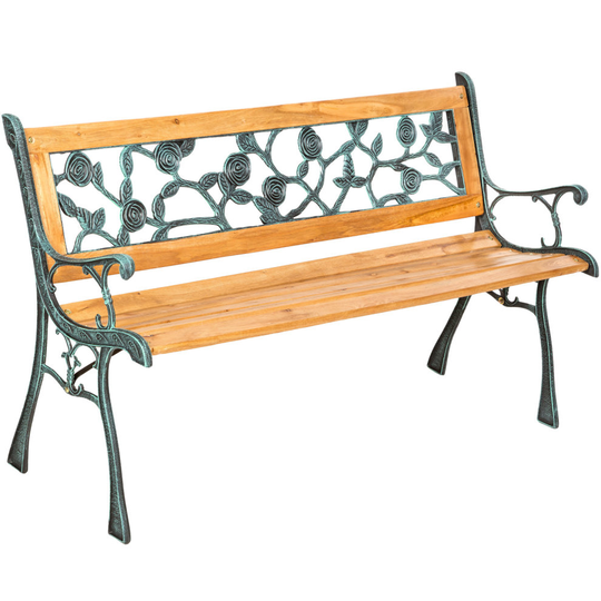 Tectake Wooden & Cast-Iron Marina Garden Bench