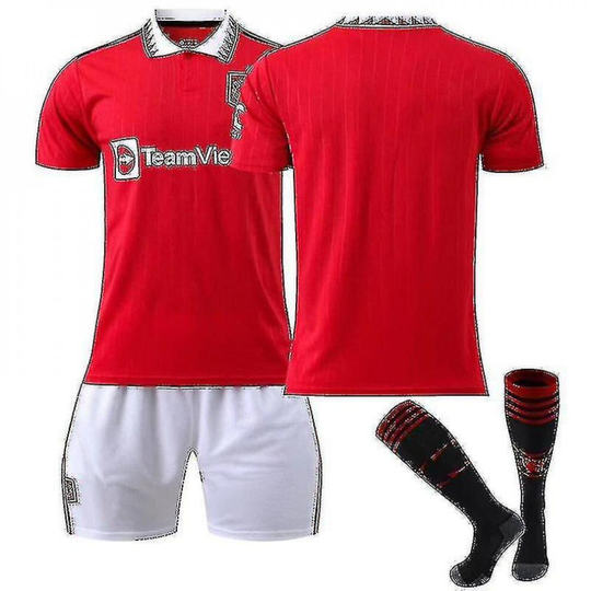 (Unnumbered, S) 2022-2023 New Manchester United Jersey Kits Adult Soccer Jersey Training T-shirt Kids Football Jerse