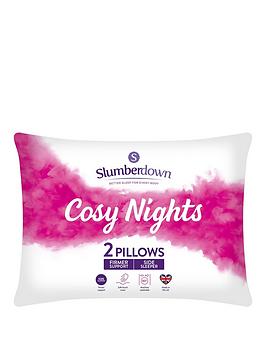 Slumberdown Cosy Nights Firm Pillow - 2 Pack - White