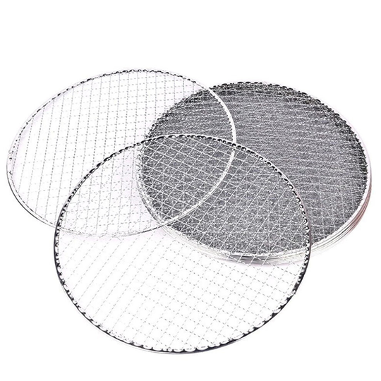 (Silver, 1 Pcs) Round Barbecue Grill Net BBQ Meshes Racks Grid Grate Steam Mesh Iron Wire Picnic