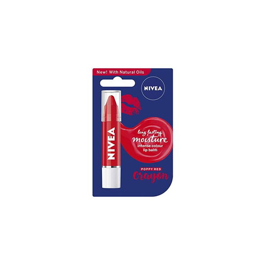 Nivea Lip Crayon Balm, Poppy Red