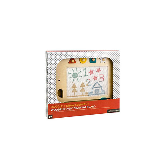 Petit Collage Elephant Magic Sketch Board Doodle + Draw ?Reusable Sketching Toy for Kids ?Creative Toys for Ages 3+ ?Ideal Travel Activity for Toddler
