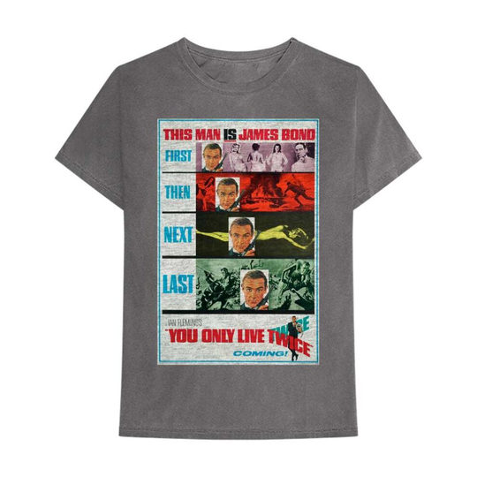 (2XL, Charcoal Grey) James Bond Unisex Adult You Only Live Twice Cotton T-Shirt