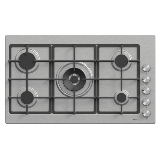 EL010 - 90cm Built-in Gas Hob - 5 Burners - Cast Iron Pan Supports
