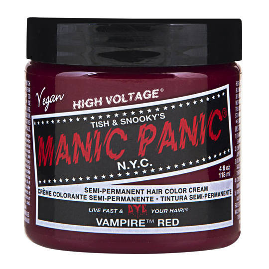 (Vampire Red, Single Pack) MANIC PANIC HIGH VOLTAGE CLASSIC CREME SEMI PERMANENT HAIR COLOUR 118M- Shine Bright & Stand Out With Classic Creme Range,
