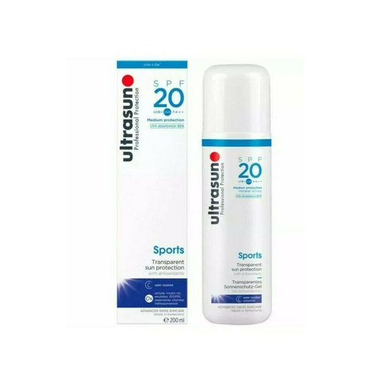 Ultrasun SPF20 Sports Sun Protection Gel Formula 200ml with antioxidant