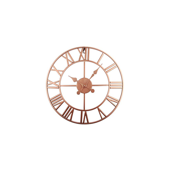 Timelike Stunning Silent Skeleton Indoor/Garden Large Wall Clock Roman Numeral Open Face Metal Clock Round Iron