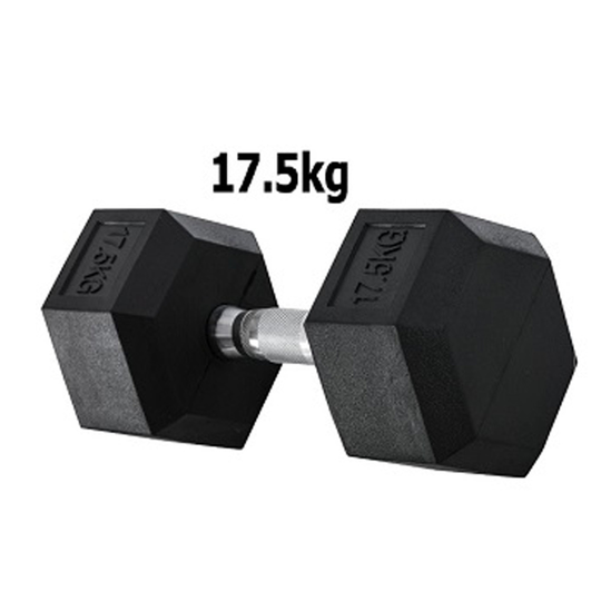Cast Iron Hex Dumbbells Rubber Hexagonal Weight Set Gym & Home 17.5KG
