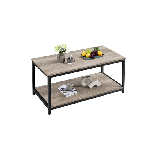 Yaheetech Industrial Coffee Table with Storage Shelf for Living Room