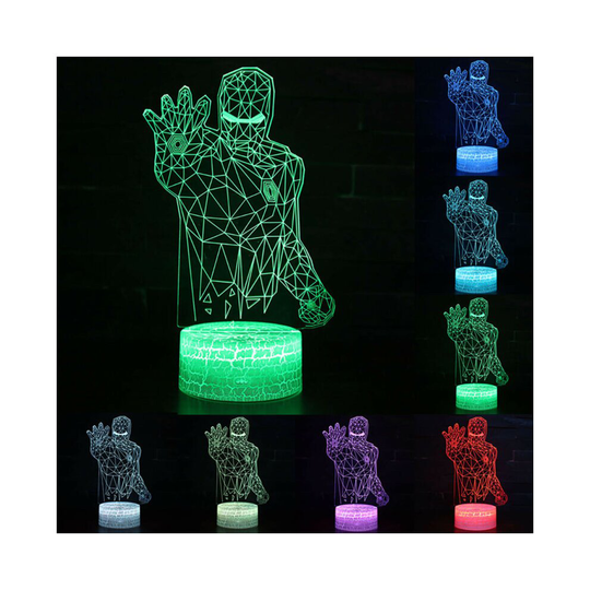 3D Marvel Iron Man LED Night Light 7 Colour Changing USB Desk Table Lamp Bedroom