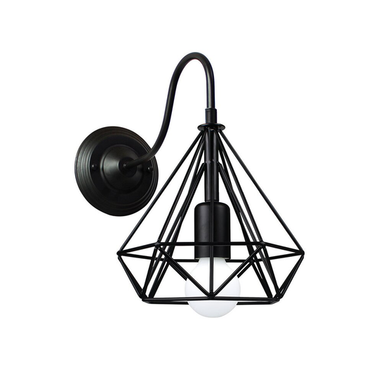 Vintage Wall Lamp Black Iron Wire Cage Wall Lights Indoor Lighting