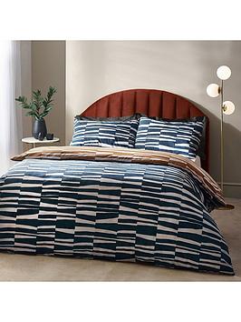 Hoem Piper Geo Duvet Cover Set - Navy