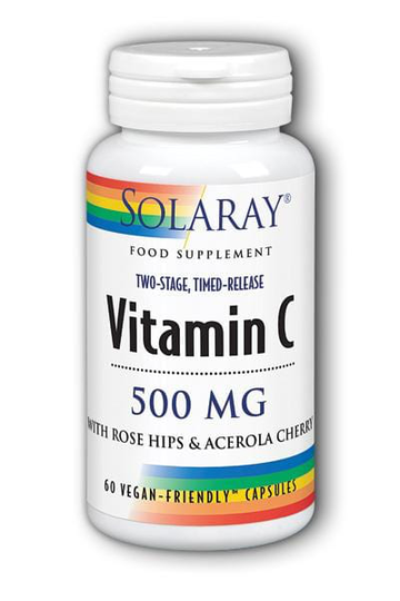 Solaray Vitamin C Two Stage Time Release, 500mg, 60 VCapsules