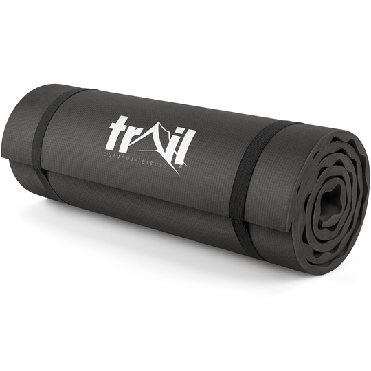 (Black) Contour Camping Mat 15mm Thick Sleeping Roll Pad Waterproof Lightweight Trail