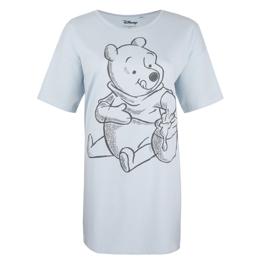 (LRG) Disney Ladies - Winnie The Pooh Sketch - Sleep T-shirt - Sky Blue