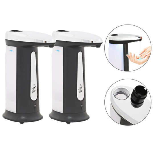 vidaXL 2x Automatic Soap Dispensers Infrared Sensor 800ml Bathroom Lotion Pump
