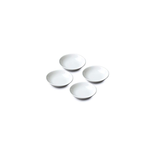TSET172 Set of 4 Porcelain Mini SushiSoy and Condiment Sauce Dishes 10cm White