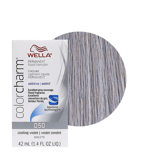 (Wella 050 & Developer) Wella Color Charm Permanent Hair Colour - 050 Cooling Violet & Developer 20
