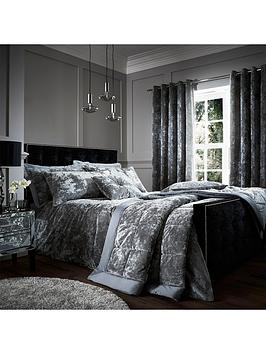 Catherine Lansfield Crushed Velvet Duvet Cover And Pillowcase Set