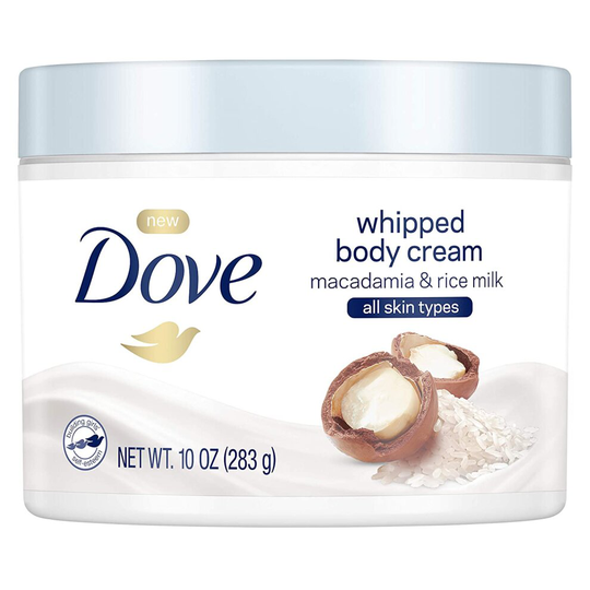 Dove Whipped Body Cream, Macadamia & Rice Milk, 283 g (10 oz)