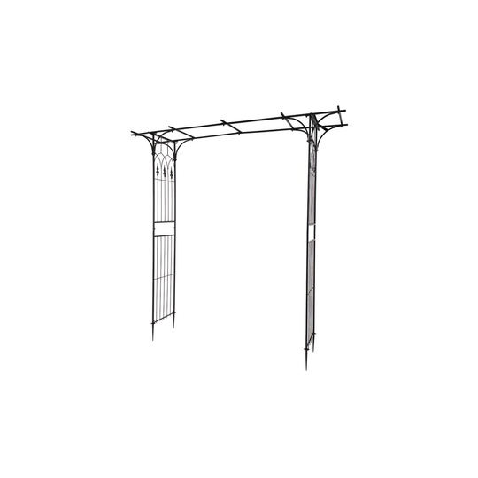 Black Ironwork Arch Flat Roof Wrought Iron Arches Plant Climbing Frame