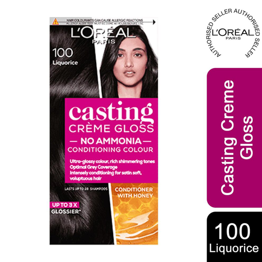 L'Oreal Casting Creme Gloss Semi Permanent Hair Dye, 100 Liquorice