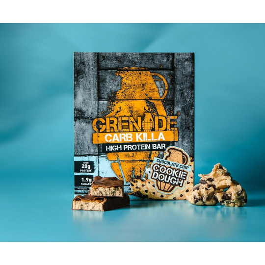 (Cookie Dough) Grenade Jaffa Quake Carb Killa Protein Bars | 12 x 60G