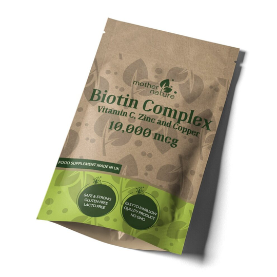 (90 Capsules) BIOTIN COMPLEX Hair Growth Supplement BIOTIN 10,000mcg Zinc & Copper Vitamin C Vegan Capsules Beauty supplement