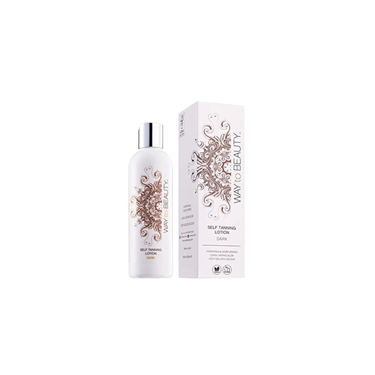 Way to Beauty Dark Self-Tanning Lotion | Hydrating, Gradual Tan Moisturiser That Builds To An Ultra-Dark Fake Tan | A 100% Natural, Vegan,