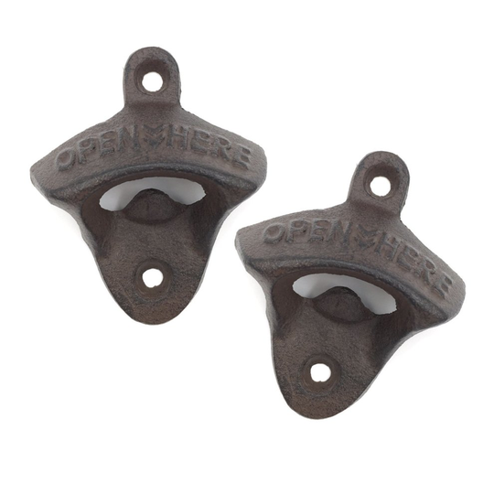Wall Mount Bottle Opener, 2 PACK Vintage Style Cast Iron Beer Bottle Opener by Lofekea