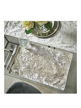Catherine Lansfield Crushed Velvet Placemats In Natural &Ndash; Set Of 2