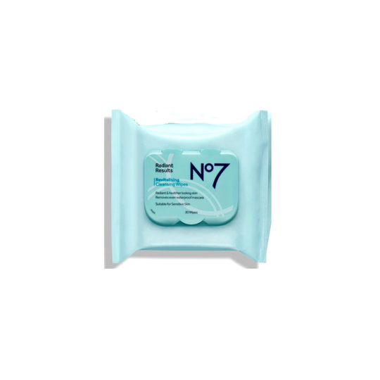 No7 Radiant Results Revitalising Cleansing 30 Wipes - 1 Pack