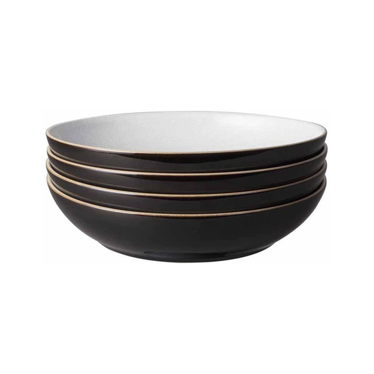 Denby Elements 4 Piece Pasta Bowl Set, Black