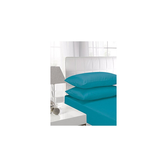 (King, Teal ) Extra Deep Non-Iron Percale Pollycotton Fitted Sheets