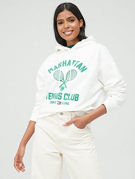 Tommy Jeans Relaxed Tennis Club Hoodie - White