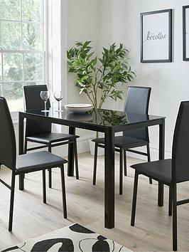 Very Home Naya Glass Top Dining Table + 4 Chairs