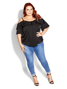 City Chic Juliana Top - Black