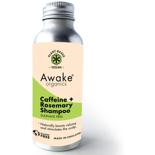 Natural Shampoo (Concentrate) With Caffeine + Organic Rosemary | Vegan & Plastic Free | Adds Volume, Protein, Shine | By Awake Organics | 55g