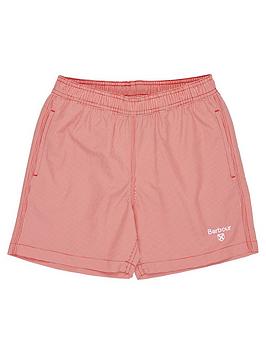 Barbour Boys Gingham Swim Short - Red