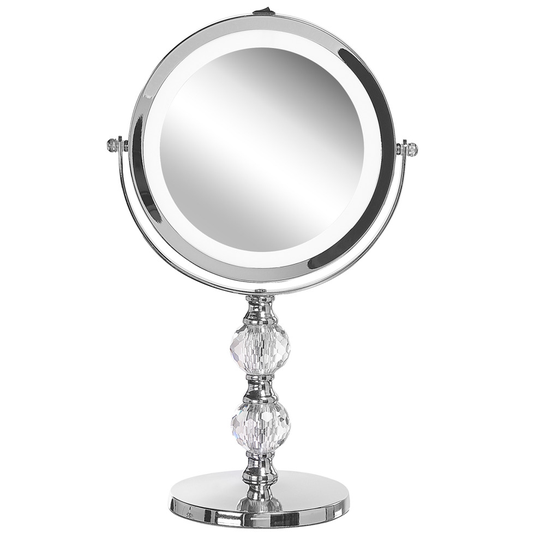 Lighted Makeup Mirror ø 18 cm Silver CLAIRA