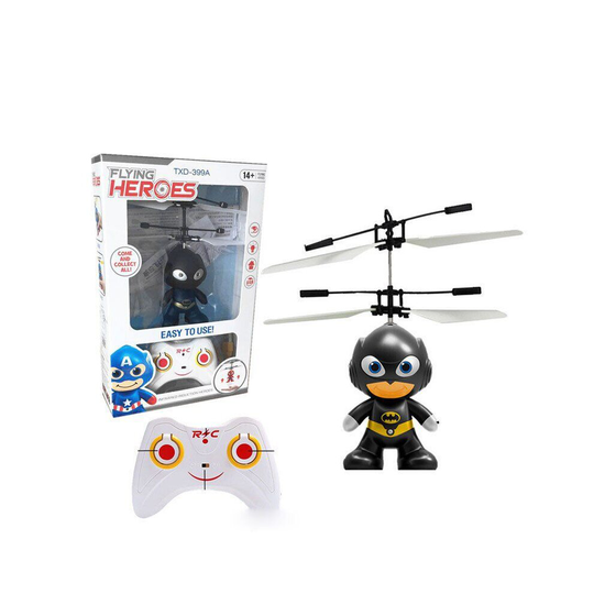 (Black A) Superhero Iron Man Spiderman Batman RC Flying Remote Control Aircraft Airplane