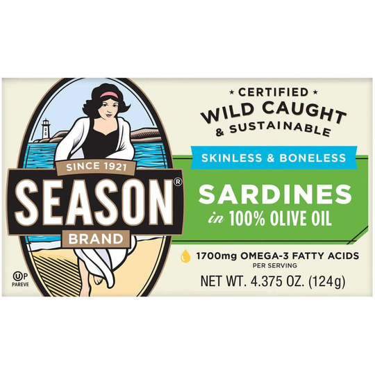 Season Brand Sardines In Olive Oil, 4.375-Ounce (Pack Of 6)