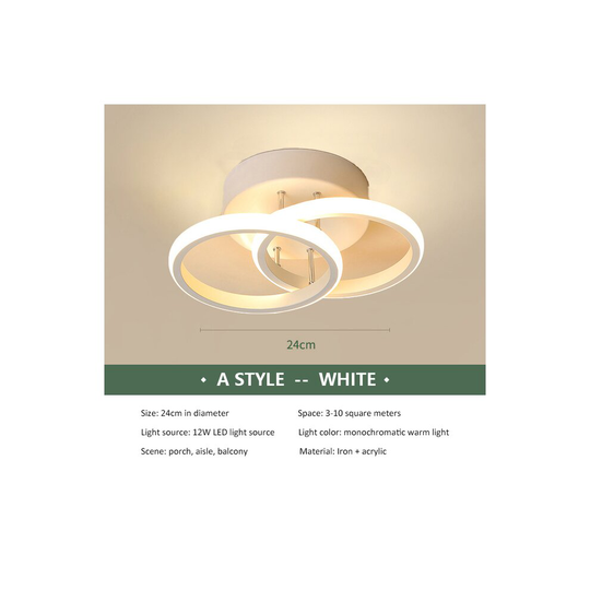 (C-White, Warm white) LED Aisle Ceiling Lights Modern Nordic Creative Home Lighting Surface Mounted for Bedroom Living Room Corridor