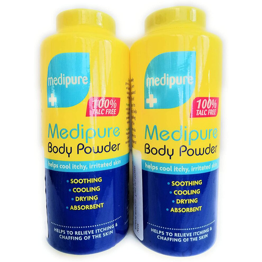 Twin Pack Medipure Medicated Body Powder 100% Talc Free 200g