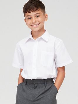 Everyday Boys Short Sleeve School Shirts (5 Pack) - White