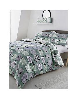 Fusion Dotty Sheep Duvet Cover Set - Duck Egg - Duck Egg