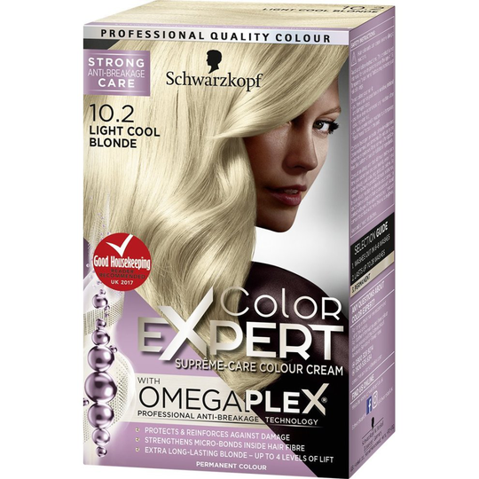 Schwarzkopf Color Expert Omegaplex Hair Dye, 10-2 Light Cool Blonde