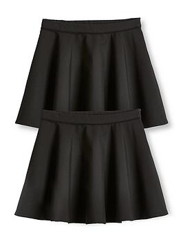 Everyday Girls 2 Pack Woven Skater School Skirts - Black, Black, Size Age: 15-16 Years, Women