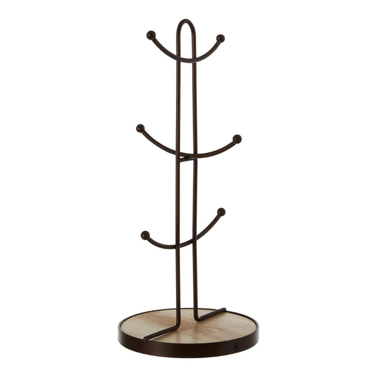 Vertex Bronze Iron 6 Tea Cup Kitchen Coffee Mug Holder Tree Stand Storage Rack
