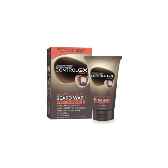 Just For Men Control GX Grey Reducing Beard Wash, Gradually Colors Mustache and Beard, 4 Fl Oz